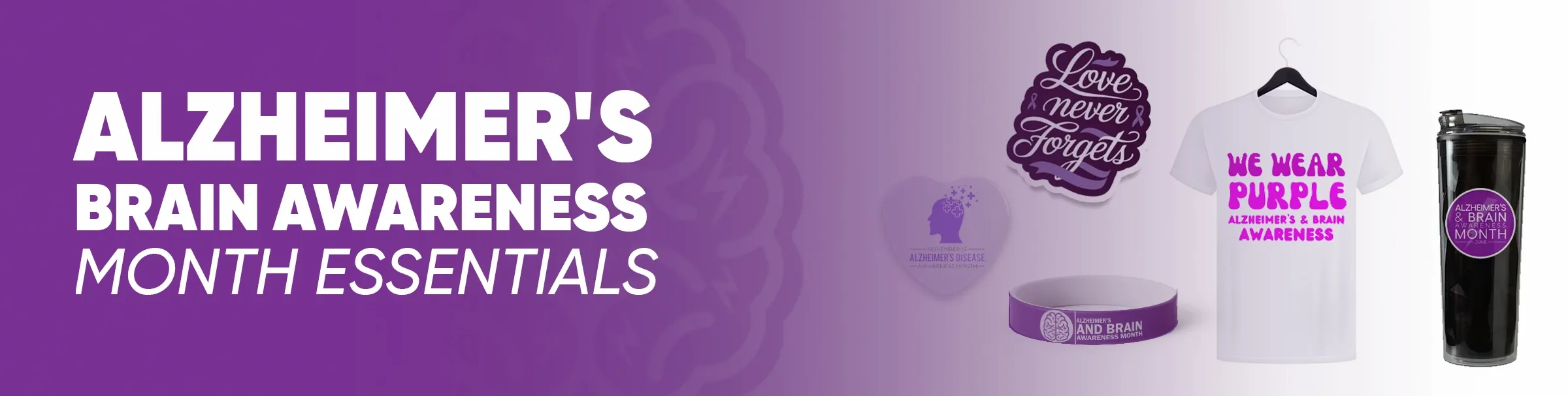 CustomTeesToday.com Alzheimer's Brain Awareness Month
