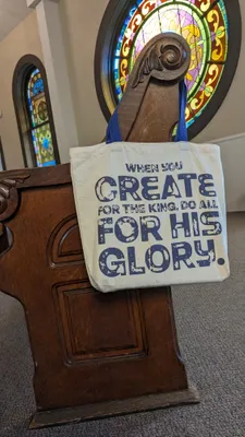 Custom Natural Cotton Tote Bag - Christian Author and Business Expo
