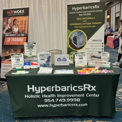 This was our table at the Holistic Health and Healing Expo - the table cover and banner came out better than expected We decided to do the show last minute Everything arrived before the show and your company was great to work with Very happy - will order again Have already recommended to colleagues