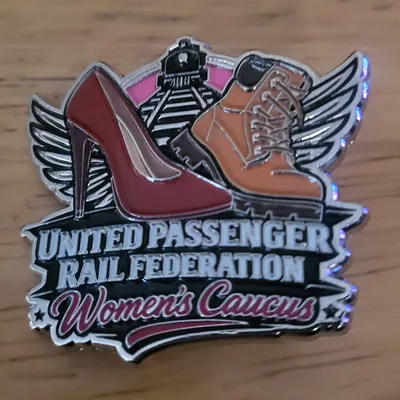 Custom 3D Lapel Pins - Women who works a non traditional job but still can go from high heels sgoes to construction boots