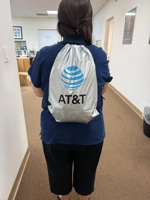 Custom Reflective Drawstring Bag - Back to school event at major NY City Universities during Orientation