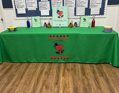 Custom Rectangle Table Covers - Celebrating 25 years of our 16-week duplicate bridge course called Friendly Bridge