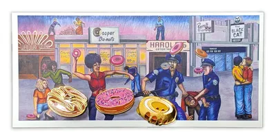 Hard Enamel Pin - We ordered these pins in conjunction with an exhibition of a mural at our museum We have them mounted on the card showing the section of the mural and they are real eye catchers