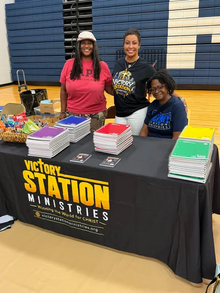 Awesome back to school event Thanks to Table Covers Now we were able to display our ministry name in style Great quality and fast delivery