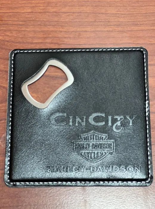 CustomProPrints.Com - Leather Bottle Opener Coaster