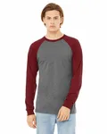 Bella + Canvas - T-shirt de baseball à manches longues en jersey pour hommes DP HTHR