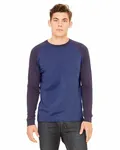 Bella + Canvas - T-shirt de baseball à manches longues en jersey pour hommes HTHR NVY