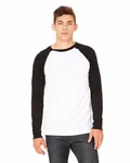 Bella + Canvas - T-shirt de baseball à manches longues en jersey pour hommes BLANC