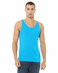 Unisex Heather CVC Tank Neonblau