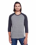 Threadfast Apparel Unisex Triblend 3/4 maniche Raglan Grigio