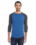 Threadfast Apparel Unisex Triblend 3/4 maniche Raglan RYL BLK