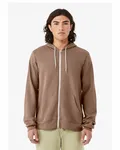 Bella + Canvas Unisex Sponge Fleece Full-Zip Hooded Sweatshirt VINTAGE BROWN