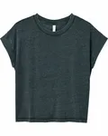 T-shirt décontracté Vintage Wash pour dames NOIR LAVÉ