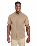 Camicia da lavoro Harriton Advantage IL a maniche corte da uomo Cachi