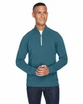 J America Adult Triblend Fleece Quarter-Zip Storm Triblend