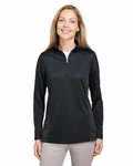 Harriton Ladies' Flash Snag Protection Plus IL Colorblock Quarter-Zip BLACK