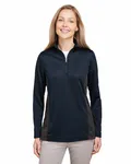 Harriton Ladies' Flash Snag Protection Plus IL Colorblock Quarter-Zip DK NVY