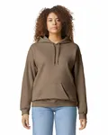 Gildan Adult Softstyle Fleece Pullover Felpa con cappuccio Marrone Savana