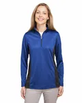 Harriton Ladies' Flash Snag Protection Plus IL Colorblock Quarter-Zip TRUE ROYAL