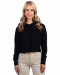 Ladies' Laguna Cropped Pullover Hooded Sweatshirt BLACK