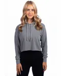 Ladies' Laguna Cropped Pullover Hooded Sweatshirt Heather Gray