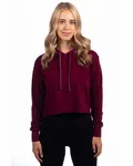 Ladies' Laguna Cropped Pullover Hooded Sweatshirt Maroon