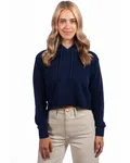 Ladies' Laguna Cropped Pullover Hooded Sweatshirt Midnight Navy