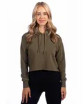 Ladies' Laguna Cropped Pullover Hooded Sweatshirt Military Green