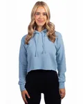 Ladies' Laguna Cropped Pullover Hooded Sweatshirt Stonewash Denim