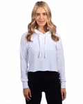 Ladies' Laguna Cropped Pullover Hooded Sweatshirt WHITE