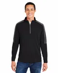Men's Market Snag Protect Mesh Colorblock Quarter-Zip BLACK