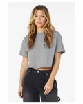 FWD Fashion Damen Jersey Cropped T-Shirt Sportliches Heidekraut