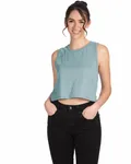 Ladies' Festival Cropped Tank Stonewash Denim