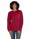 Unisex Garment-Dyed Long-Sleeve T-Shirt with Pocket Crimson Fall