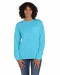 Unisex Garment-Dyed Long-Sleeve T-Shirt with Pocket Freshwater