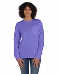 Unisex Garment-Dyed Long-Sleeve T-Shirt with Pocket Lavender