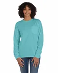 Unisex Garment-Dyed Long-Sleeve T-Shirt with Pocket Mint