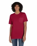 Unisex Garment-Dyed T-Shirt with Pocket Crimson Fall
