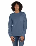 Unisex Garment-Dyed Long-Sleeve T-Shirt with Pocket Saltwater