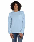 Unisex Garment-Dyed Long-Sleeve T-Shirt with Pocket Soothing Blue