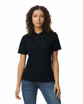 Ladies' Softstyle Double Pique Polo BLACK
