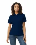 Ladies' Softstyle Double Pique Polo Navy