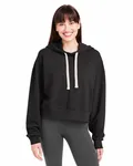 Damen-Sweatshirt mit Kapuze und Übergröße im Vintage-Look SCHWARZ