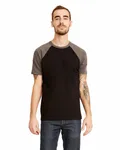 Maglietta Raglan unisex a maniche corte Grigio caldo