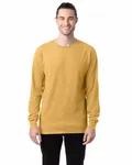 Langärmeliges Unisex-T-Shirt mit Garment-Dyed-Verfahren Kunsthandwerkliches Gold