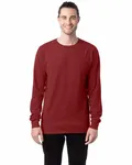 Langärmeliges Unisex-T-Shirt mit Garment-Dyed-Verfahren Cayennepfeffer