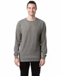Langärmeliges Unisex-T-Shirt mit Garment-Dyed-Verfahren Beton