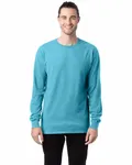 Langärmeliges Unisex-T-Shirt mit Garment-Dyed-Verfahren Süßwasser