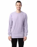 Langärmeliges Unisex-T-Shirt mit Garment-Dyed-Verfahren Zukunft Lavendel