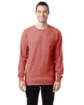 Langärmeliges Unisex-T-Shirt mit Garment-Dyed-Verfahren Nantucket-Rot